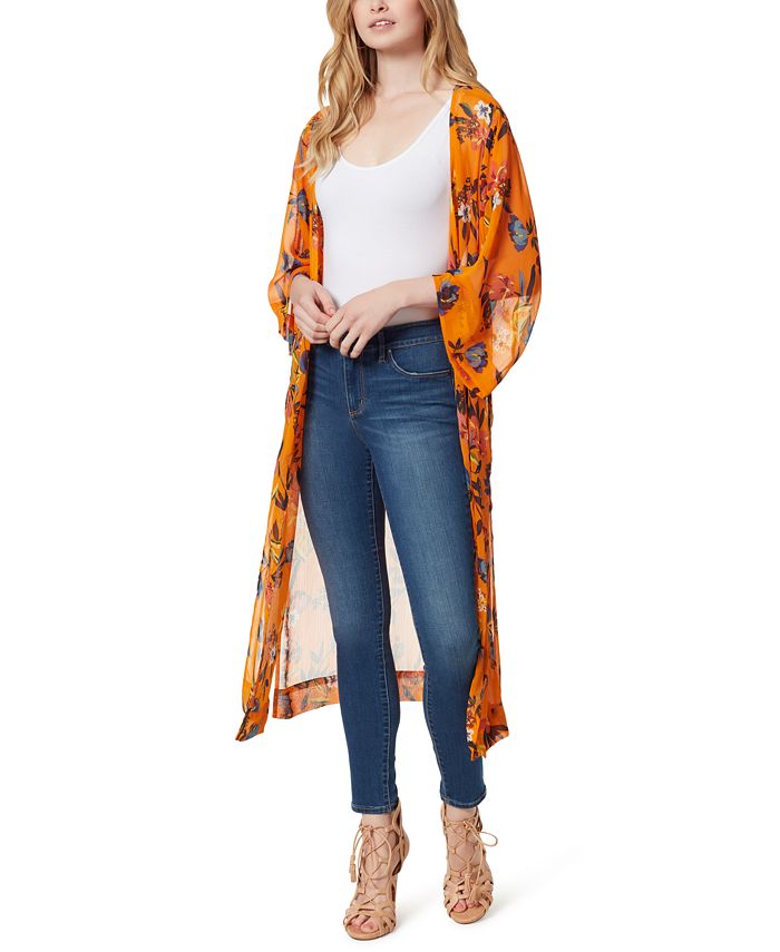 Jessica Simpson Blakely Floral-Print Duster Jacket & Reviews - Jackets ...