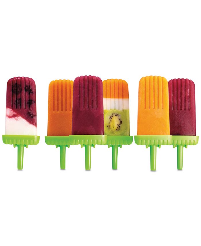 Tovolo Groovy Ice Pop Molds, Drip-Guard Handle, 4 Ounce Popsicles