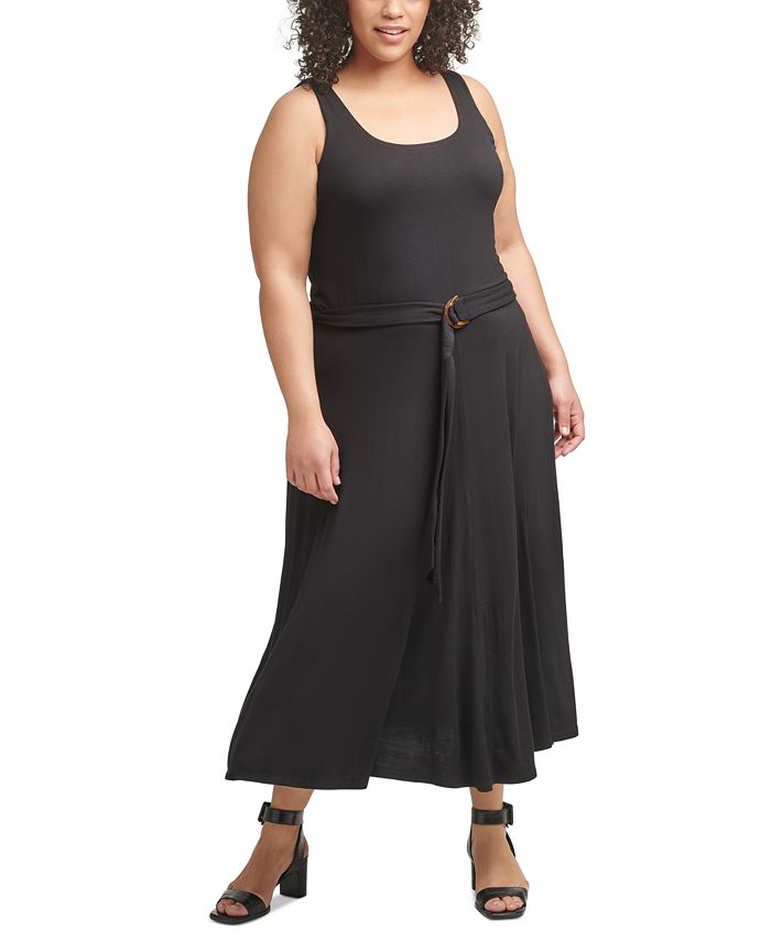 Calvin Klein Women's Plus Size Belted A-Line Dress Color Indigo Size 18W
