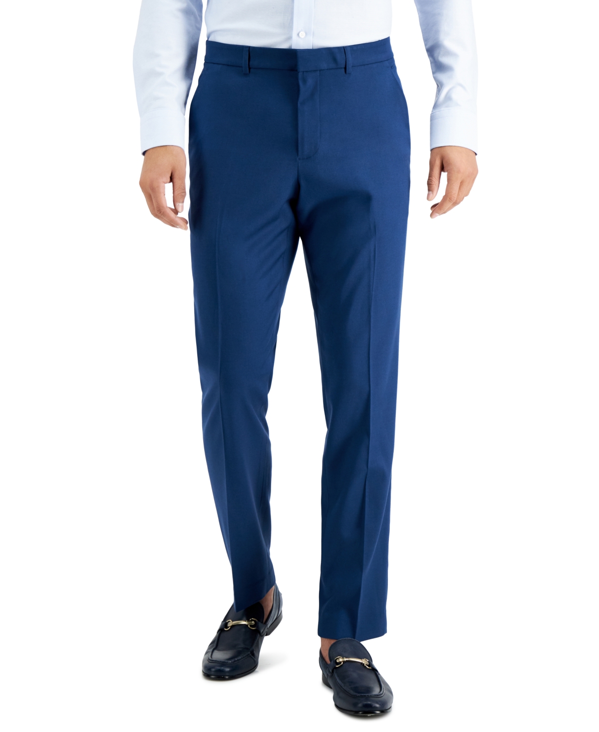 Men's Slim-Fit Non-Iron Performance Stretch Heathered Dress Pants - Chiseled Stone