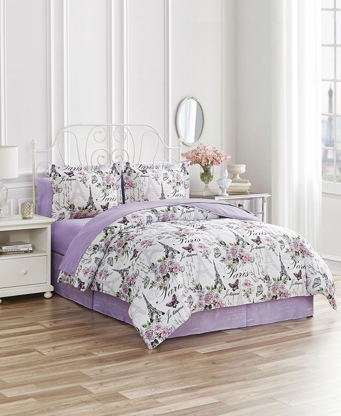 Mytex Paris Floral 8Pc. Reversible California King Comforter Set