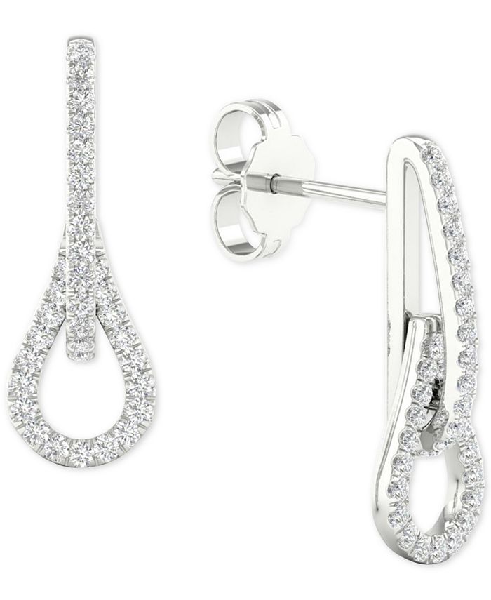 Macy's Diamond Drop Earrings ( 1/4 ct. t.w.) in Sterling Silver Macy's