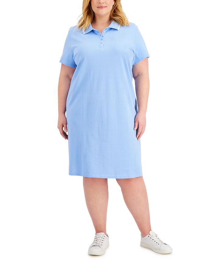 Karen Scott Plus Size Cotton Polo Dress Created for Macy s Macy s
