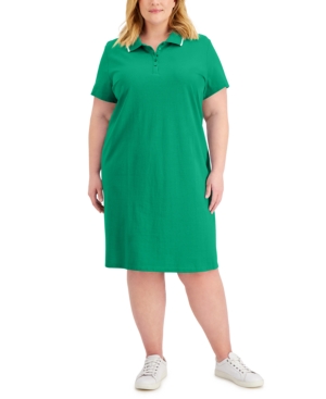 Karen Scott Plus Size Cotton Polo Dress Created for Macy's