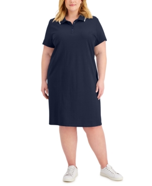 Karen Scott Plus Size Cotton Polo Dress Created for Macy's
