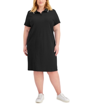 Karen Scott Plus Size Cotton Polo Dress Created for Macy's