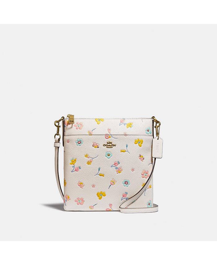 COACH Kitt Leather Crossbody With Watercolor Floral Print & Reviews -  Handbags & Accessories - Macy's