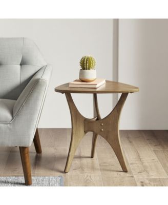 Blaze Triangle Wood Side Table