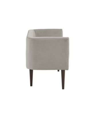 Farrah 49"W Velvet Upholstered Accent Bench with Low Back and Sides
