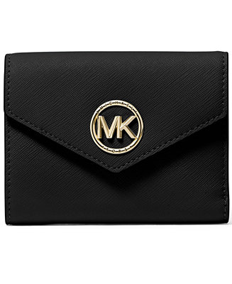 Michael Kors Greenwich Leather Envelope Trifold Wallet - Macy's