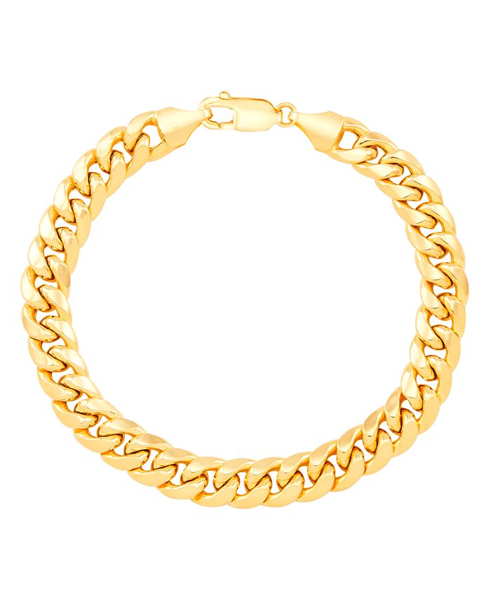Men's Cuban Chain Link Bracelet (10mm) in 14K Gold - Yellow Gold