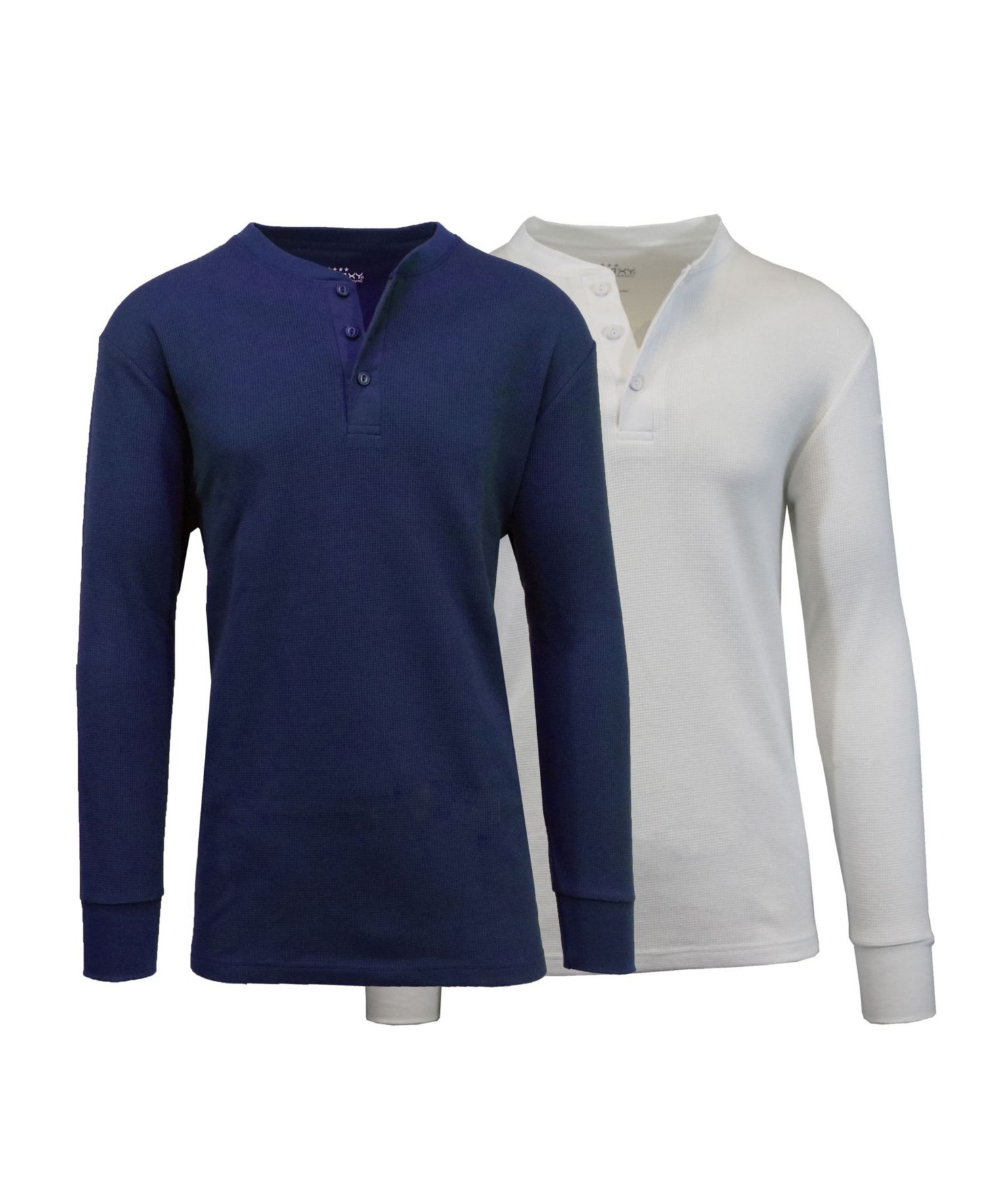 Men's Long Sleeve Thermal Henley Tee, Pack of 2