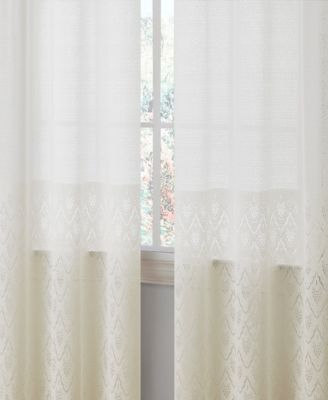 Monaco Premium Soft Decorative Ombre Lace Semi Sheer Light Filtering Rod Pocket Window Treatment Curtain Drapery Panels for Bedroom & Living Room - Set of 2 Panels