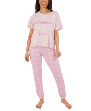 Munki Munki Mean Girls Pajama Set In Pink