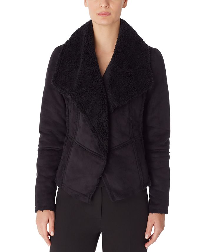 Anne Klein Faux-Suede Asymmetrical Jacket - Macy's
