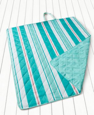 Martha Stewart Collection - Quilted Awning Stripe Convertible Beach Blanket