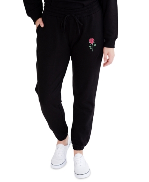 Rebellious One Juniors' Rose-Graphic Sweatpants