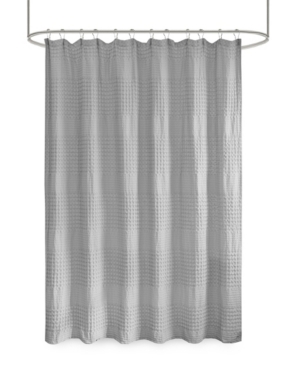 Madison Park Arlo Super Waffle Textured Solid Shower Curtain 72