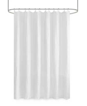 Madison Park Arlo Super Waffle Textured Solid Shower Curtain 72