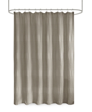 Madison Park Arlo Super Waffle Textured Solid Shower Curtain 72