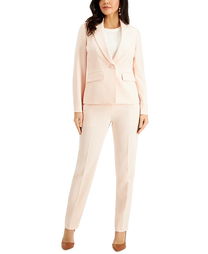 Le Suit Single-Button Crepe Pantsuit - Macy's