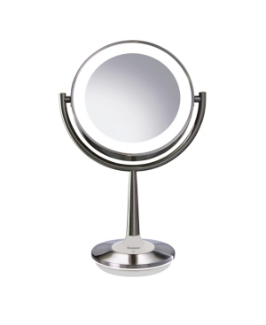 Brookstone Cordless Illuminated Makeup Mirror In Silver