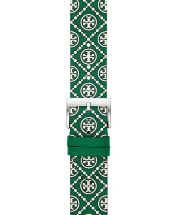 Tory Burch - Women's Green Medallion Print Band For Apple Watch&reg; Leather Strap 38mm/40mm