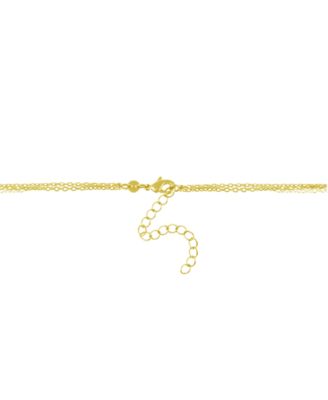 And Now This Triple Row Chain 16+2in Necklace with Disc Drops in Gold Plate or Two Tone Silver Plate