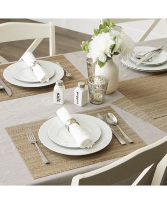 Metallic Basket weave Placemat, Set of 6