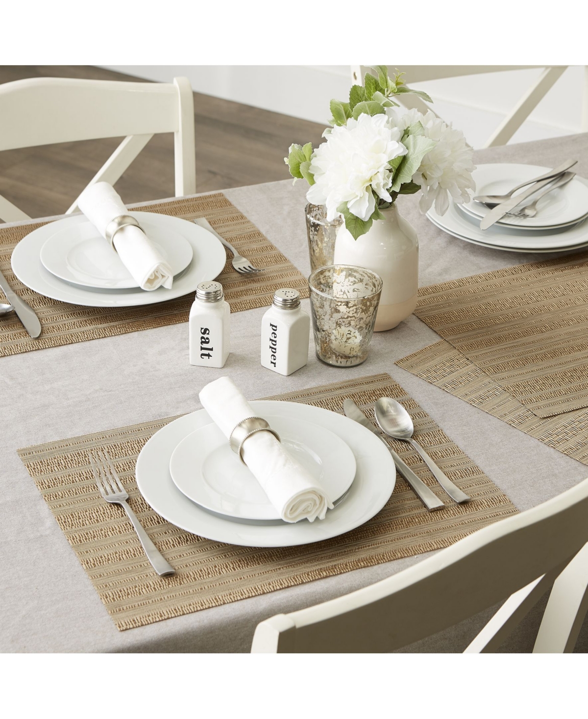 Design Imports Metallic Basket weave Placemat, Set of 6