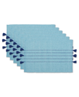 Design Imports Design Import Thera Stripe Placemat, Set Of 6 In Blue