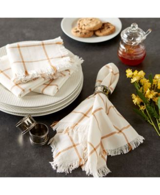 Check Fringed Napkin, Set of 6