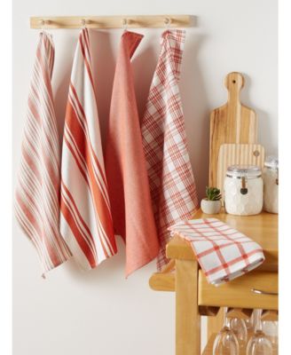 Asst Spice Woven Dishtowels, Set of 5