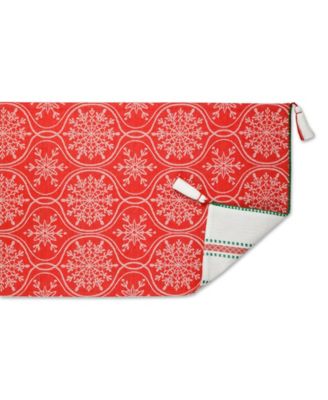 Joyful Snowflakes Jacquard Collection for Everyday Use, Holidays and Dinner Parties, Table Runner, 14" x 108"