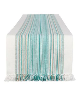 Striped Fringed Table Runner, 14" x 72"