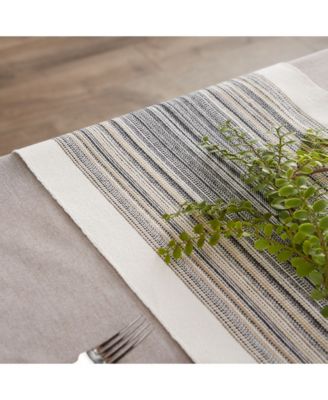 Striped Fringed Table Runner, 14" x 108"