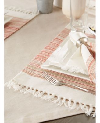 Fringed Stripe Table Toppers, 13" x 20", Set of 6