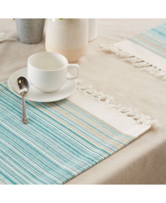 Fringed Stripe Table Toppers, 13" x 20", Set of 6