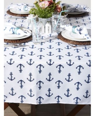 Anchors Print Outdoor Tablecloth, 60" x 84"
