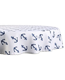 Anchors Print Outdoor Tablecloth, 60" Round