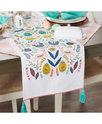 Easter Garden Embellished Table Runner, 14" x 108"