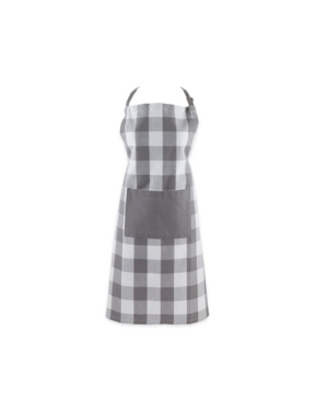 Design Imports Buffalo Check Chef Apron In Gray