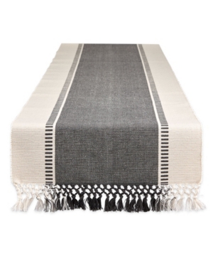 Shop Design Imports Dobby Stripe Table Runner, 13" X 108" In Gray