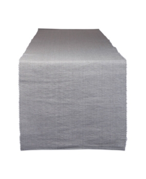 Design Imports Ribbed Table Runner, 13" X 72" In Gray
