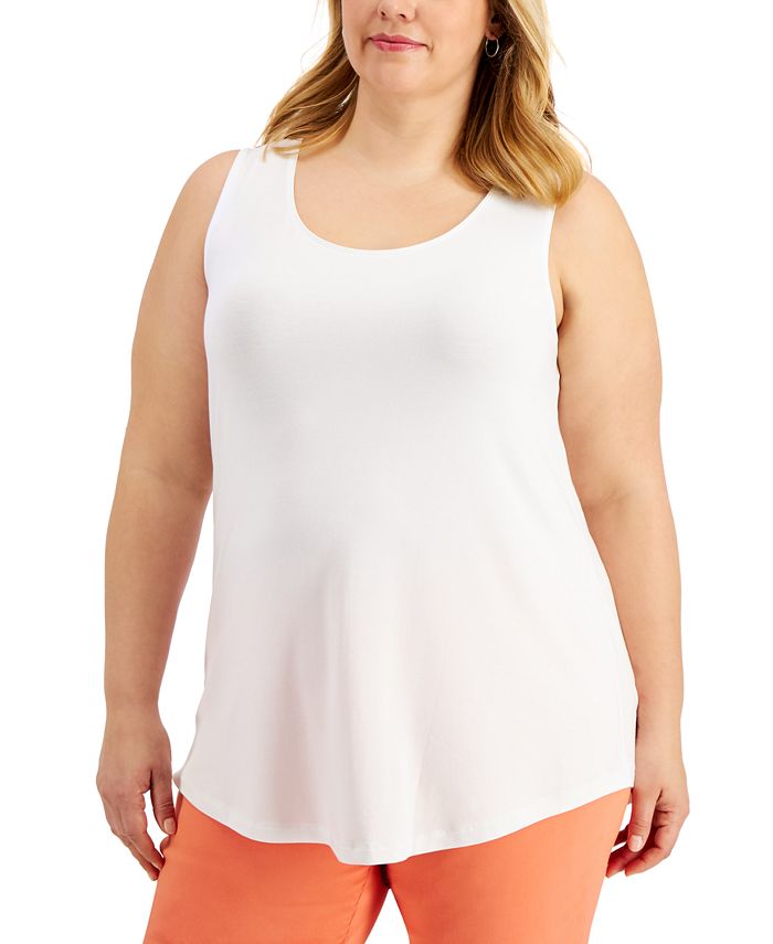 JM Collection Plus Size Solid Tank Top, Created for Macy's - Macy's