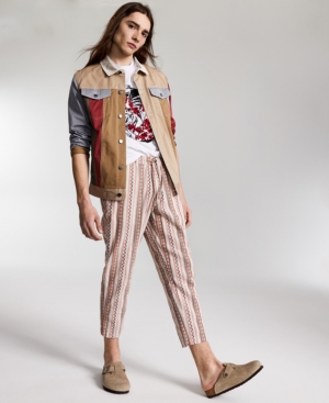 Sun + Stone Men's Berry Regular-Fit Stretch Colorblocked Trucker Jacket