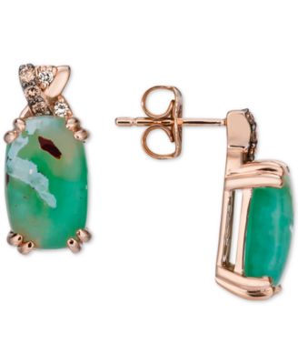 Cr&egrave;me Brûl&eacute;e&reg; Aquaprase Candy & Diamond (1/10 ct. t.w.) Stud Earrings in 14k Rose Gold