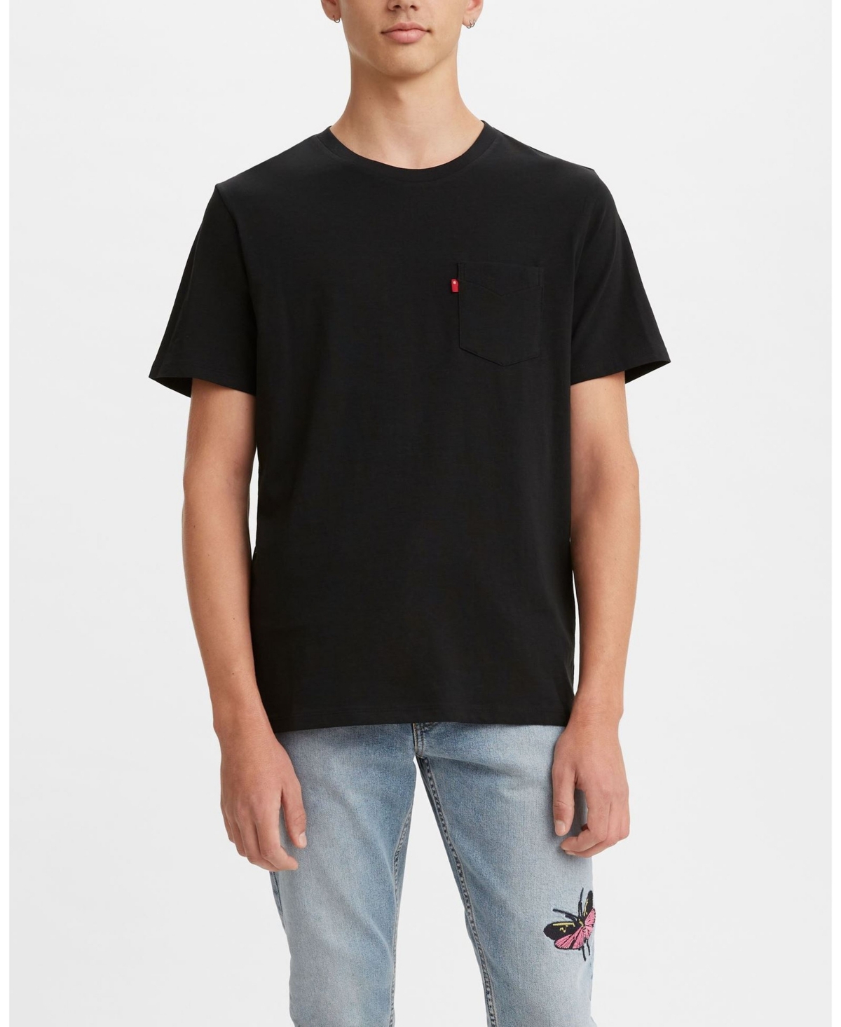 Shop Levi's Men's Classic Pocket Short Sleeve Crewneck T-shirt In Mineral Black