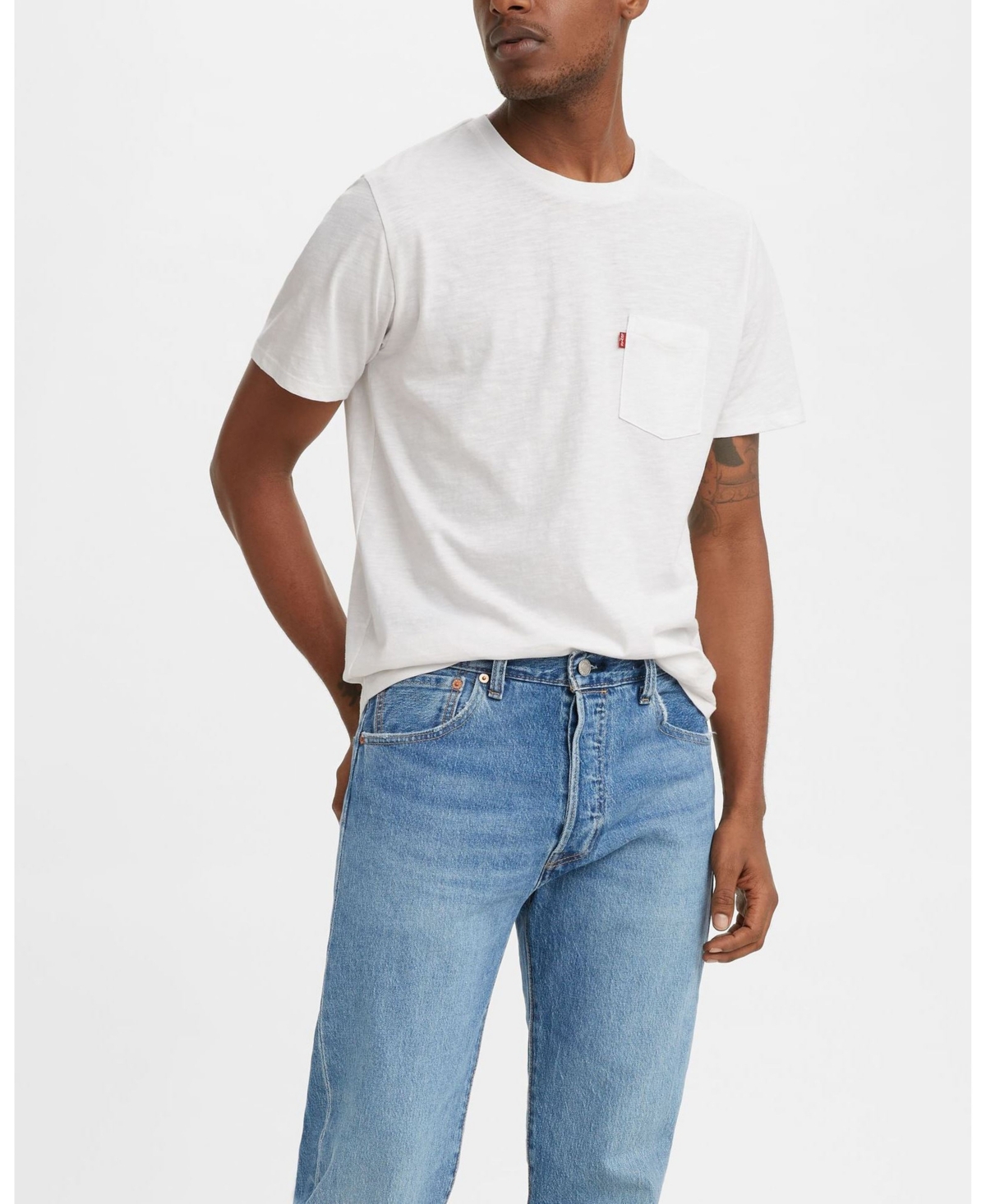 Shop Levi's Men's Classic Pocket Short Sleeve Crewneck T-shirt In White +