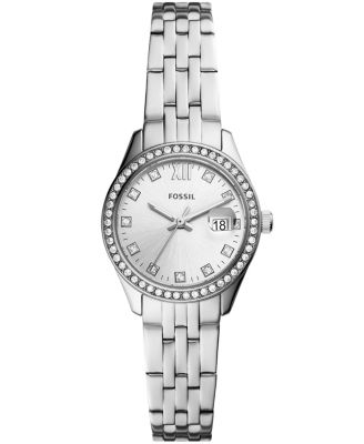 Fossil - Women's Micro Scarlette Silver-Tone Bracelet Watch 28mm